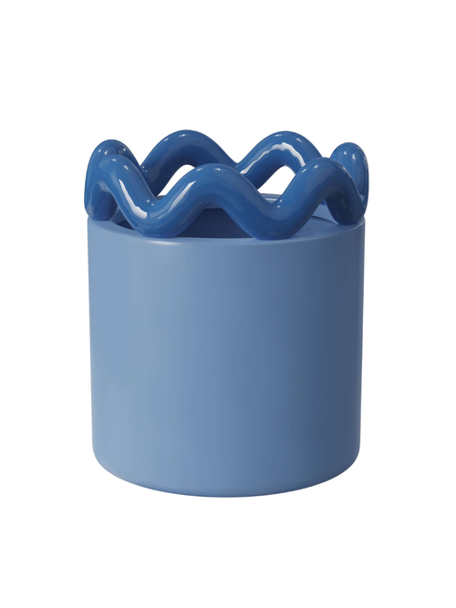 Round Blue Paradise Ceramic Planter
