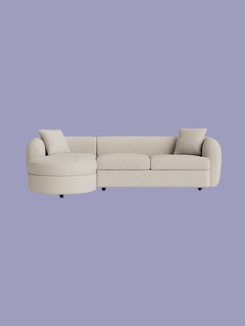 The Cloud Soft Textured Boucle Left Corner Sofa Bed With Chaise Storage