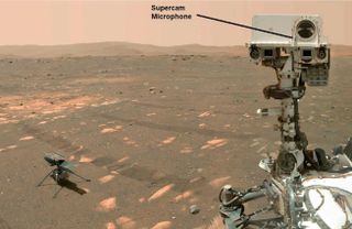 NASA's Perseverance rover, now busy at work on Mars, carries a microphone mounted onto the robot's SuperCam mast unit. 