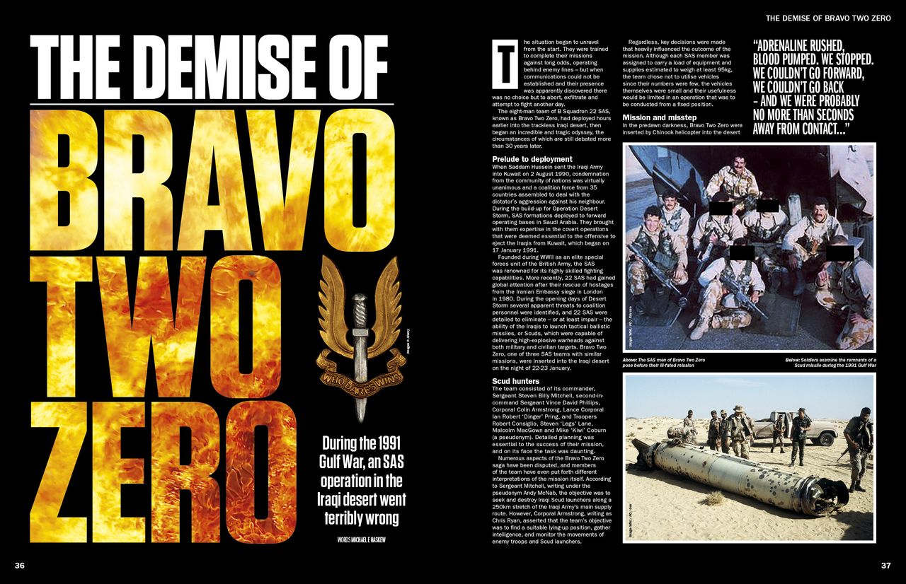 History of War magazine spread on Bravo Two Zero