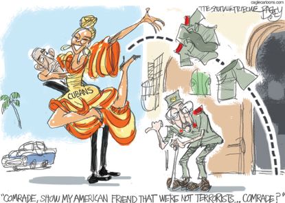 Obama cartoon U.S. Cuba diplomacy