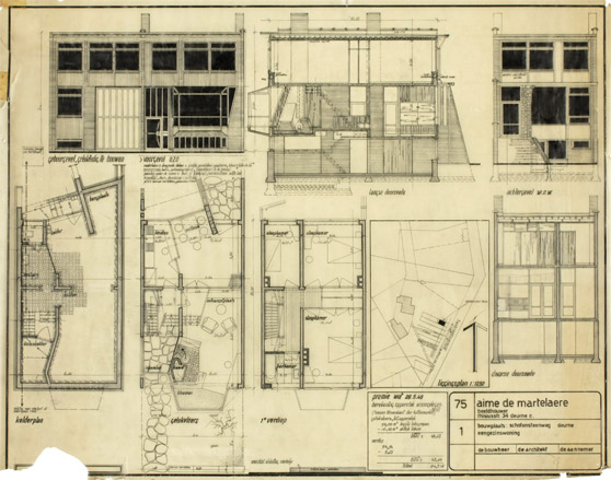 House De Martelaere: side walls, cross-sections and floor plans