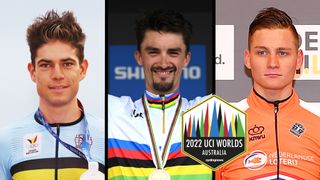 Van Aert Alaphilippe Van der Poel Worlds 2022 Getty Images composite