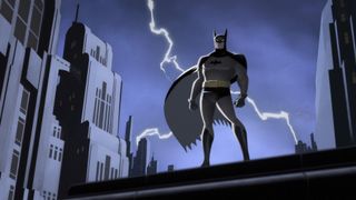 Batman standing on a rooftop in Batman: Caped Crusader