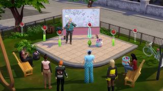 Giving a speech in The Sims 4 Businesses and Hobbies