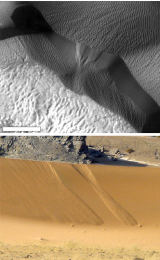 Martian Dunes Avalanches