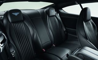Leather interior of Bentley motor
