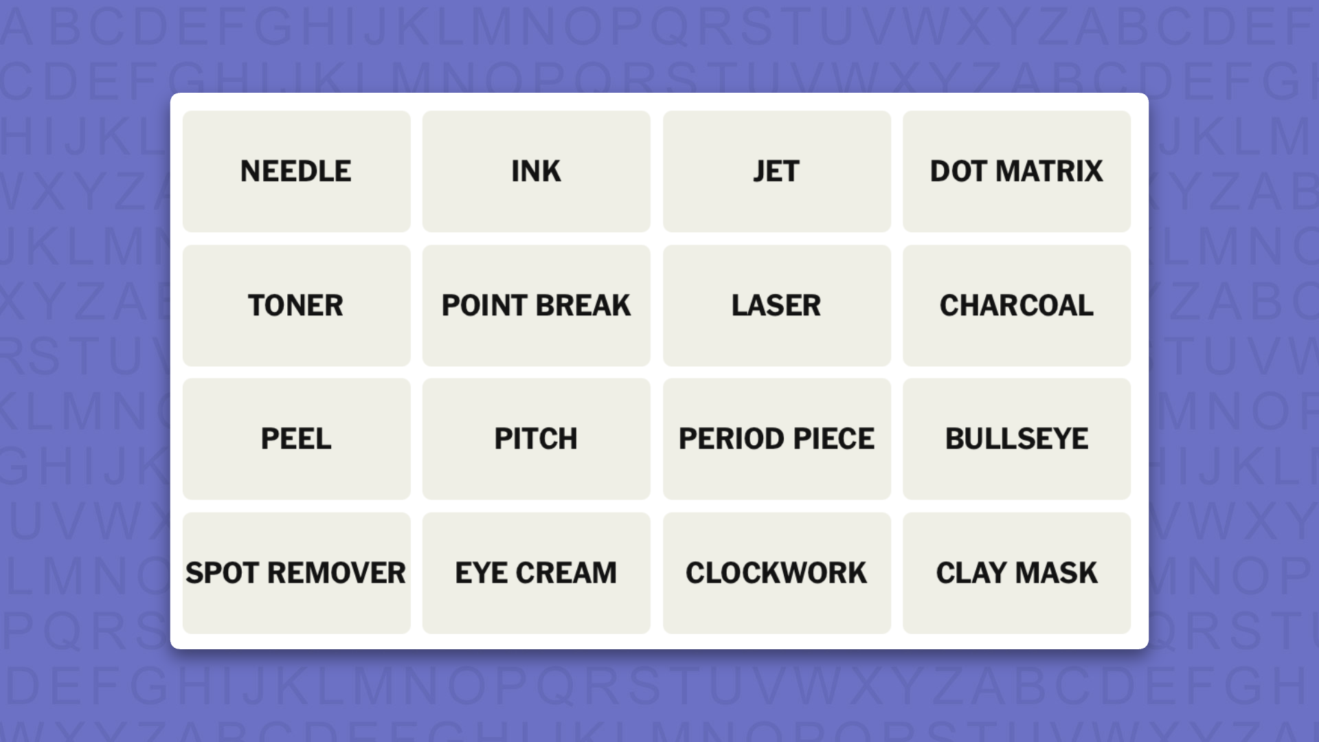 NYT Connections hints for game 1131 on a purple background