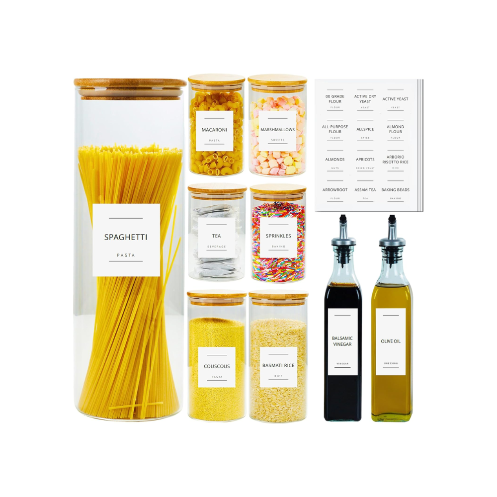 Jars with labels and label pack