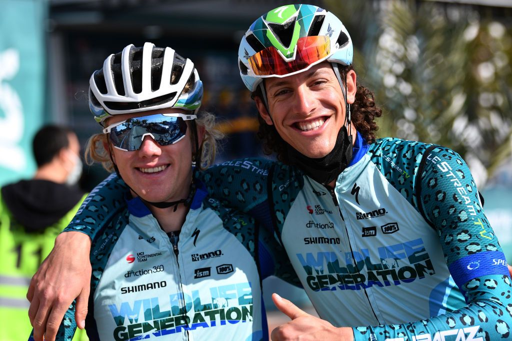 Alex Hoehn (L) with Wildlife Generation teammate Noah Granigan at Tour of Turkey