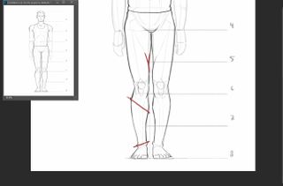 Rough pencil sketch of human legs
