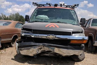 The Rally Cycling van ran into a rock slide en route to Tour of Utah