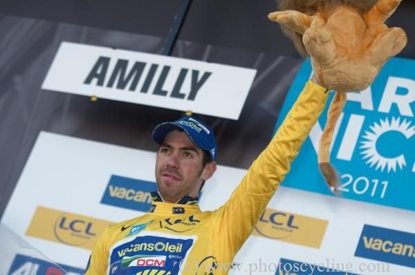 Overnight race leader Thomas De Gendt (Vacansoleil - DCM) wears yellow for another day.