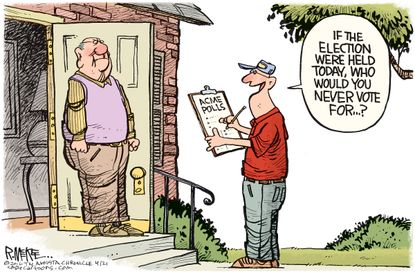 Political cartoon U.S. Voter Poll Decision 2016