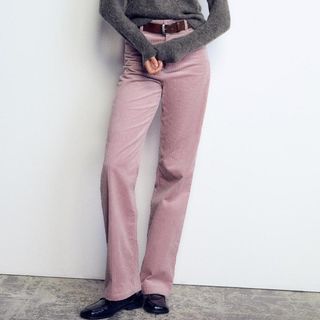 Zara Straight Fit Corduroy Trousers