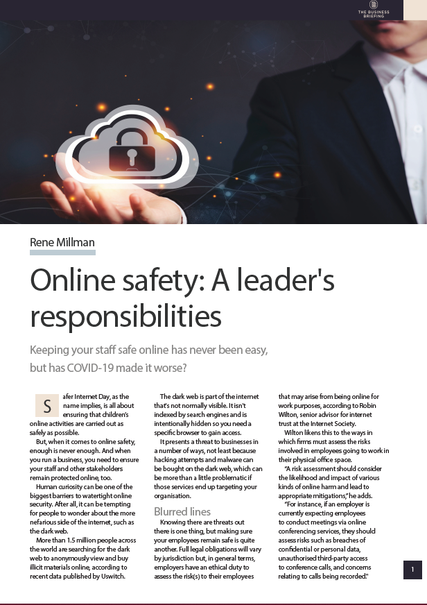 Online safety: A leader&amp;#039;s responsibilities - The Business Briefing from IT Pro