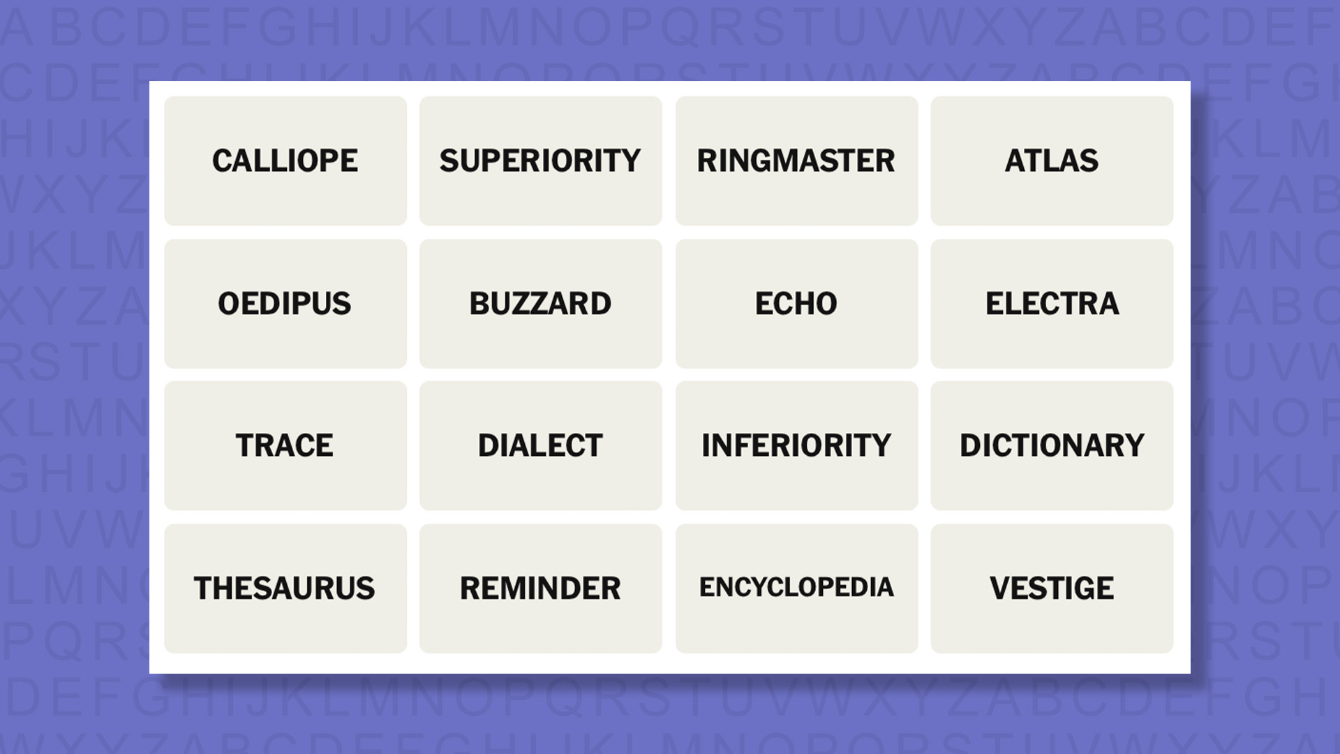 NYT Connections hints for game 980 on a purple background