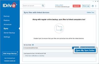 A mockup of an IDrive user account's user platform