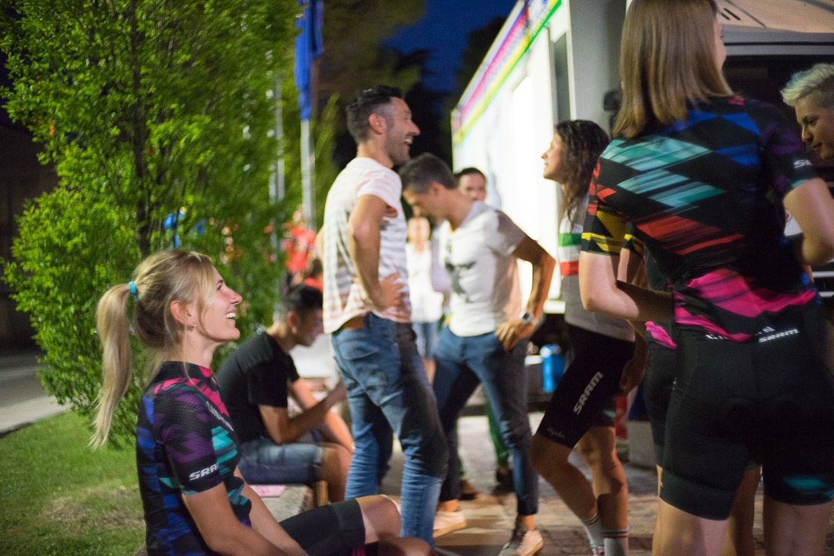 There's time for a few backstage laughs