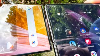 The Samsung Galaxy Z Fold 3 and ZTE Axon 40 Ultra side by side