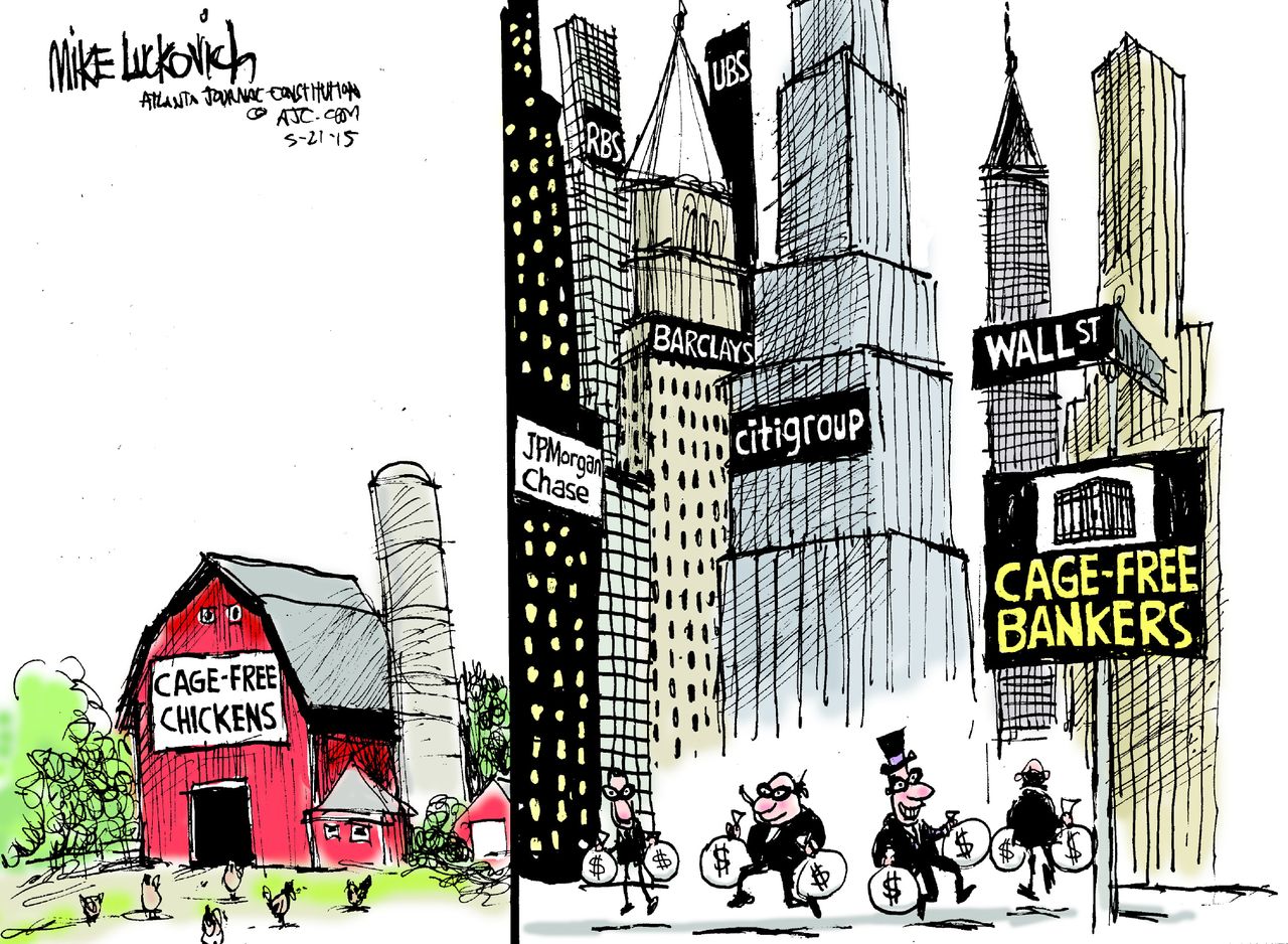 Editorial cartoon U.S. Wall Street