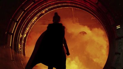 Star Wars: Fate of the Old Republic screenshot showing the silhouette of a Jedi wearing a cape 