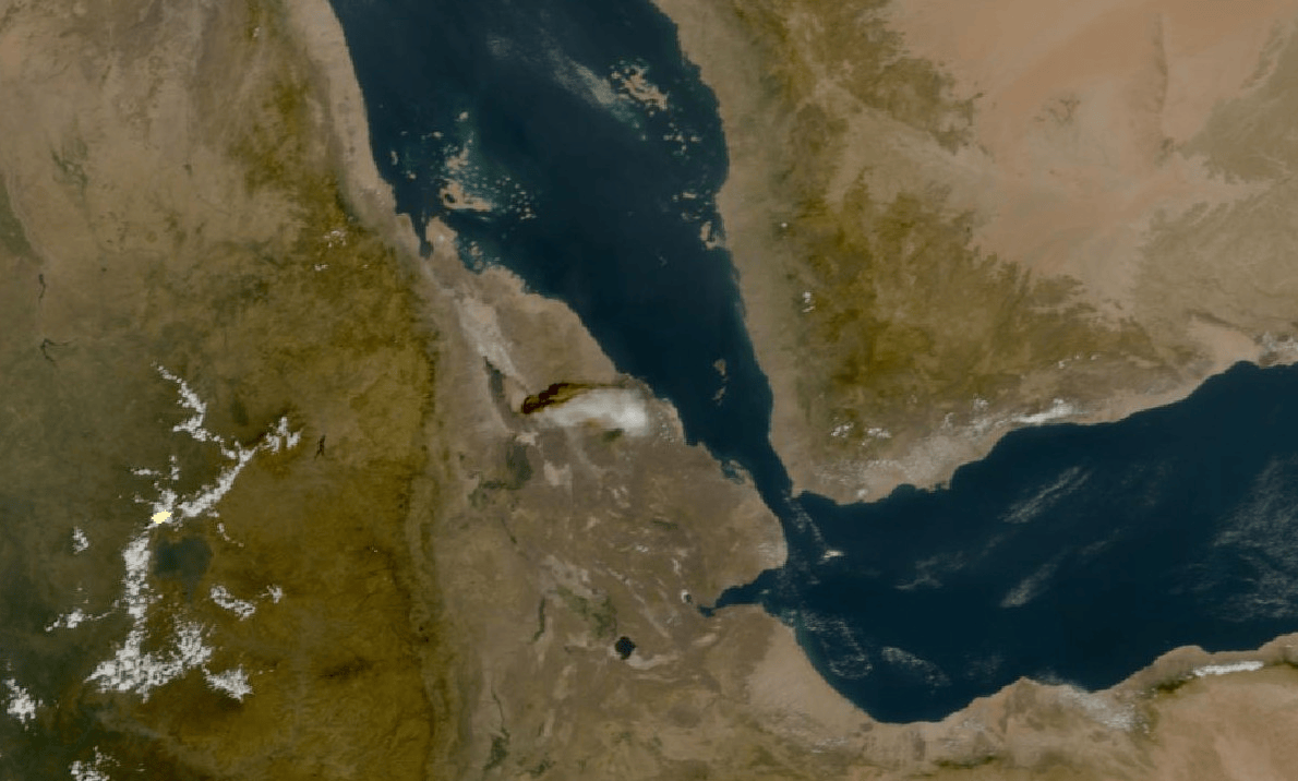 volcano in ethiopia erupting from space