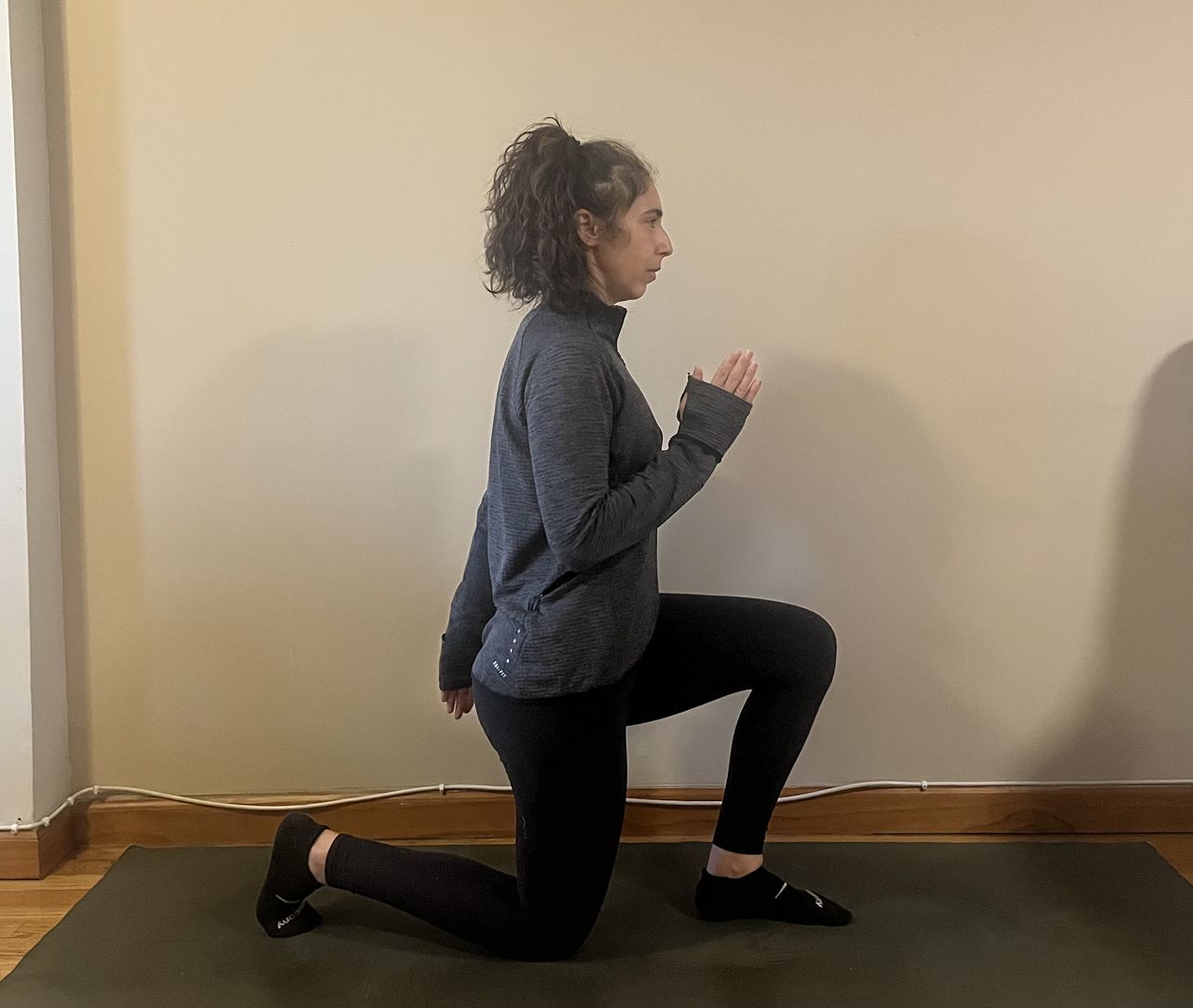 Woman demonstrates exercise