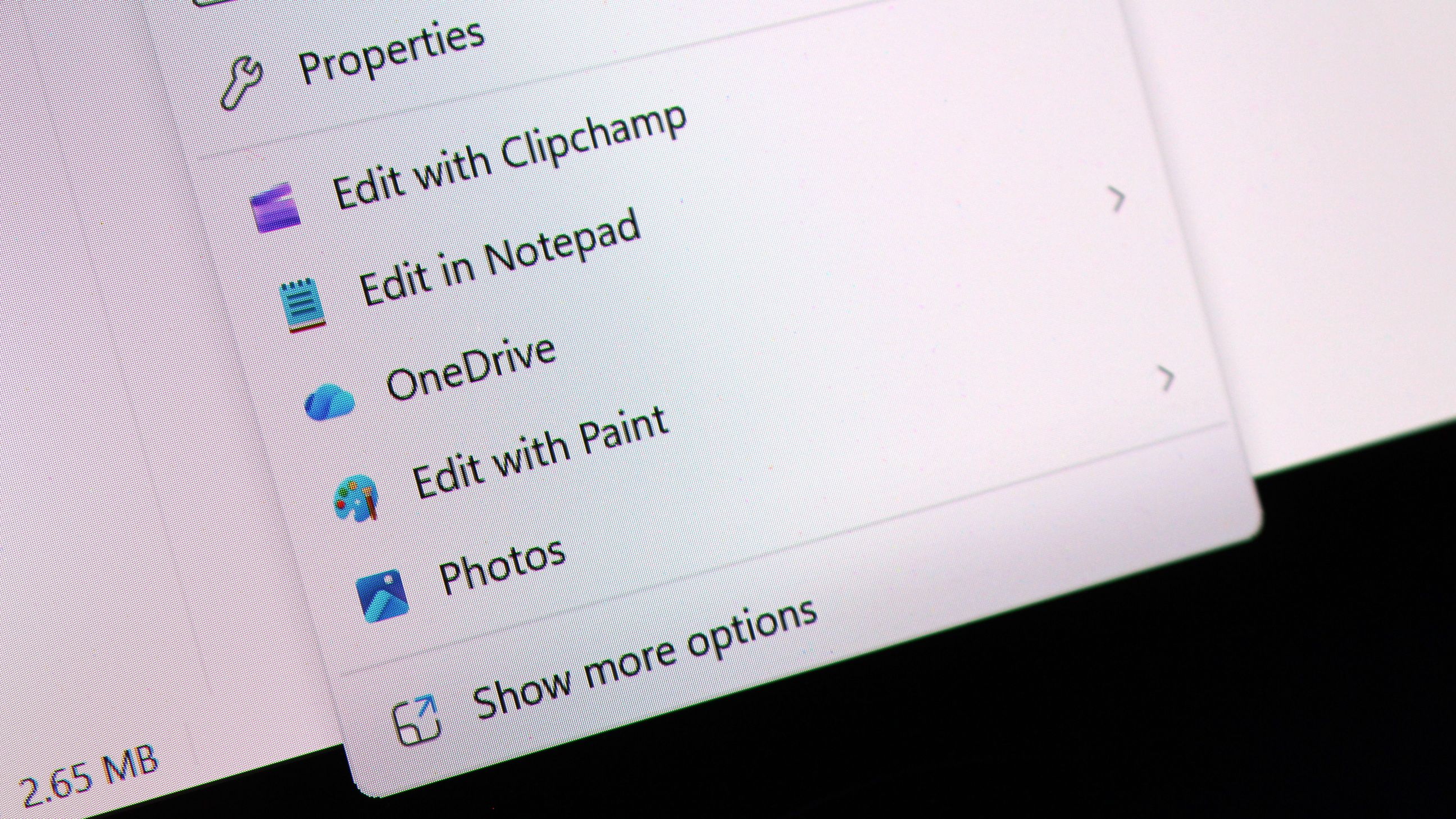 Windows 11 context menu