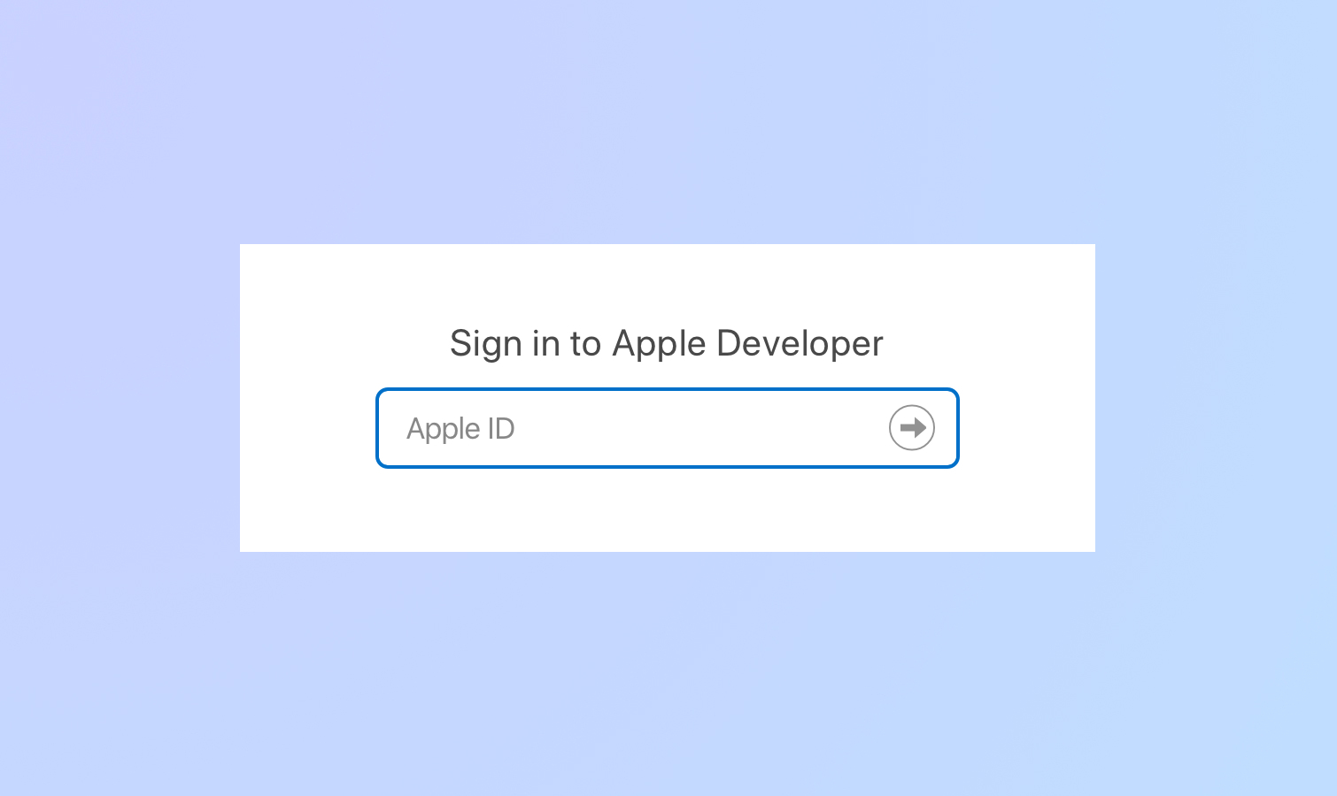 Apple dev login