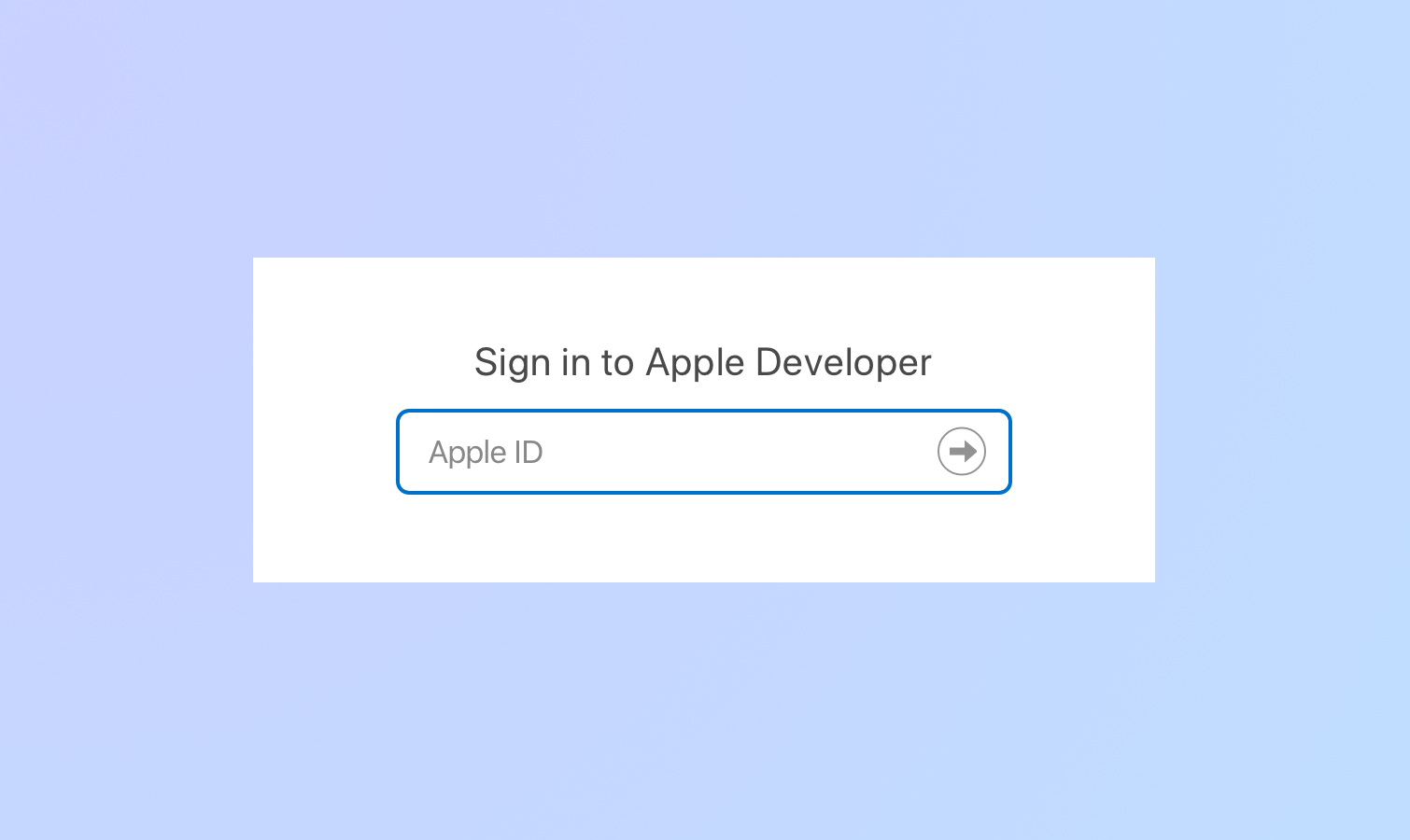 Apple dev'de oturum açın