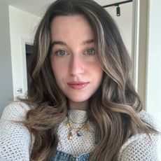 Junior beauty editor Grace Lindsay wearing a glossy lip product