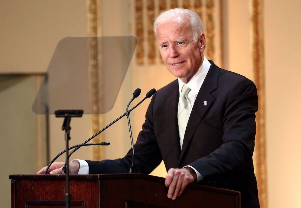 Former Vice President Joe Biden speaks on stage at the HELP USA 30th Anniversary Event in New York City on March 16, 2017.