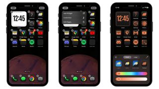 Screenshots of the steps to customize your home screen mode in iOS 18