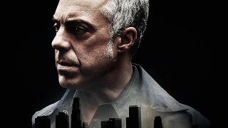 A screenshot of a poster for Amazon's Bosch TV show showing a close-up of the titular character