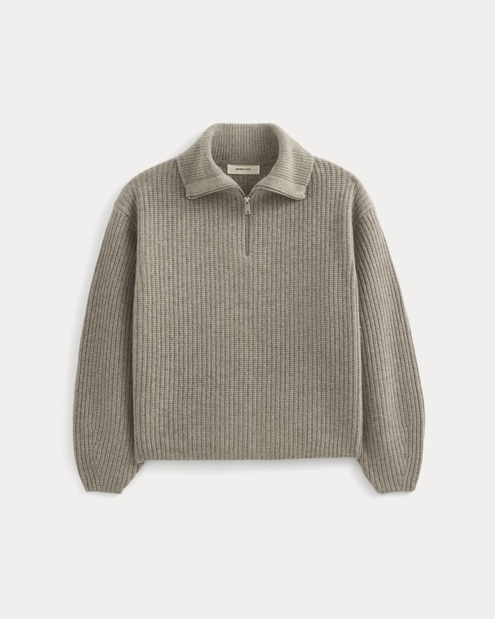 Half-zip sweater in luxe merino | Heather Soft Taupe - xxs