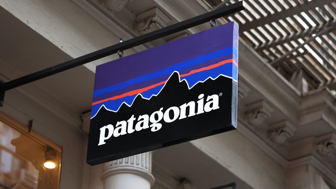 A Patagonia store signage is seen on Greene Street on September 14, 2022 in New York City. Yvon Chouinard, founder of Patagonia, his spouse and two adult children announced that they will be giving away the ownership of their company which is worth about $3 billion. The company&#039;s privately held stock will be now be owned by a climate-focused trust and group of nonprofit organizations, called the Patagonia Purpose Trust and the Holdfast Collective, and all the profits that are not reinvested into the business will be used to fight climate change. 