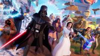 Dath Vader and Princess Leia in a cartoon game