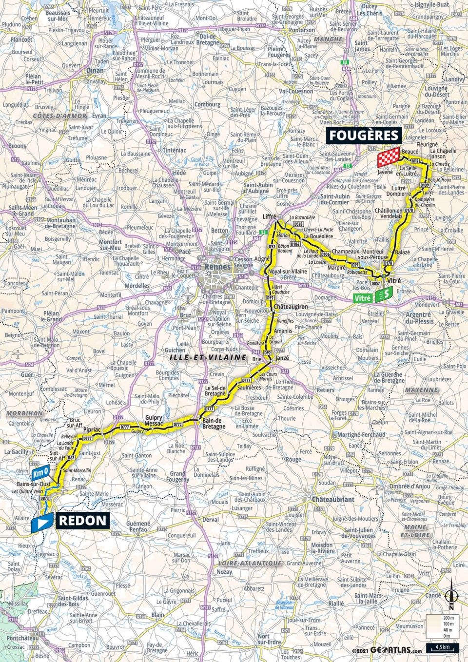 Stage 4 map 2021 Tour de France
