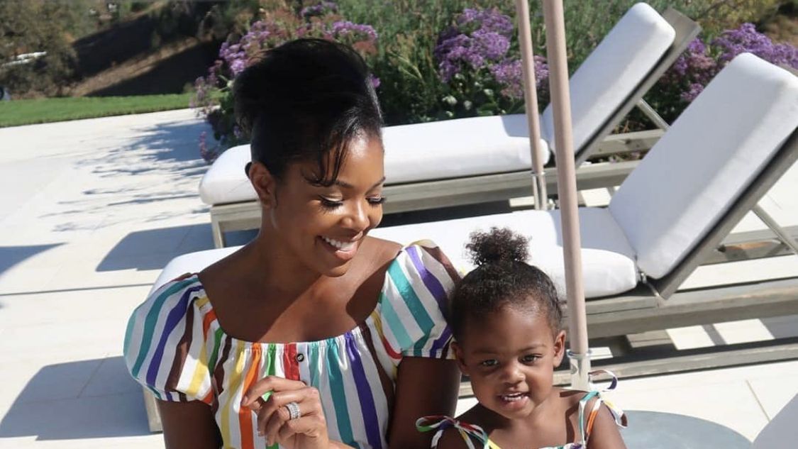 Gabrielle Union and Daughter Kaavia Matched in Striped Dresses