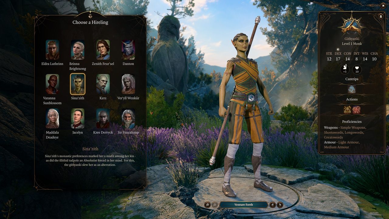 Baldur's Gate 3 hirelings