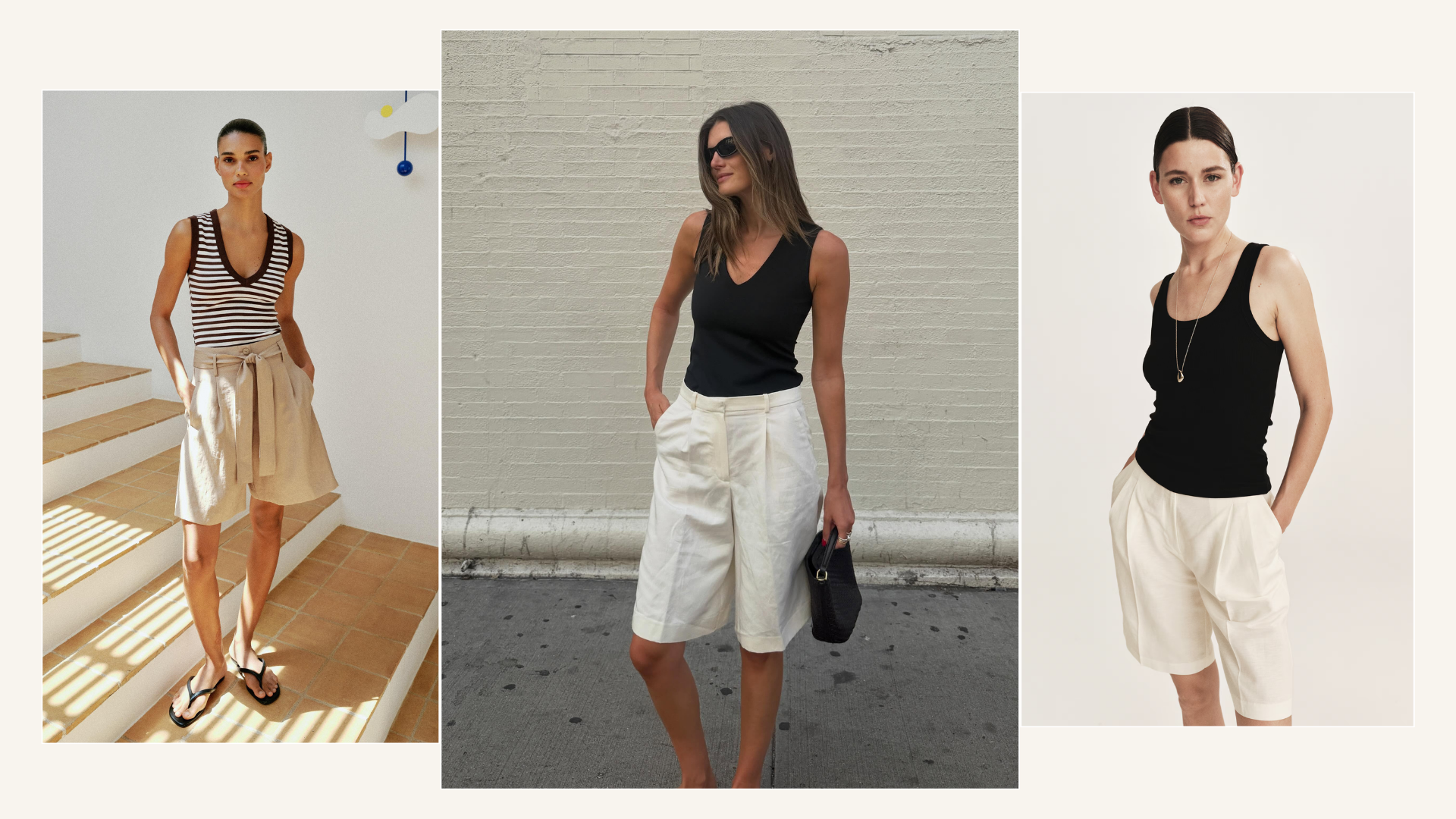 Bermuda shorts Zara, COS and H&amp;M