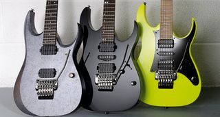 Ibanez RG Series: from left RGD2120Z, Ibanez RG870Z, Ibanez RG3250MZ.