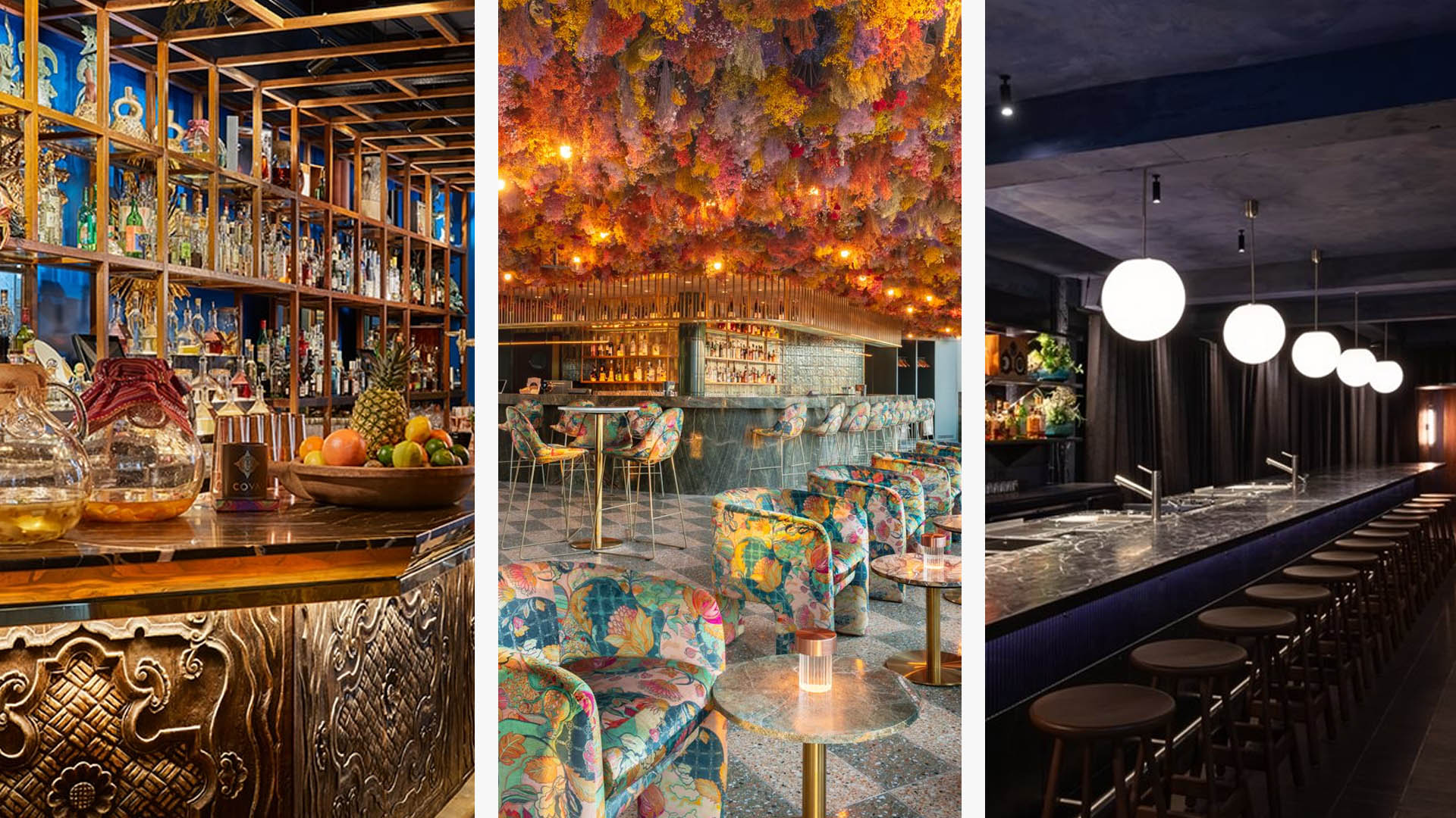 Photos of three London cocktail bars.