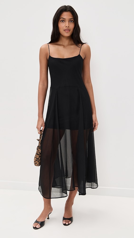 Enza Costa Japanese Yoryu Chiffon Dress