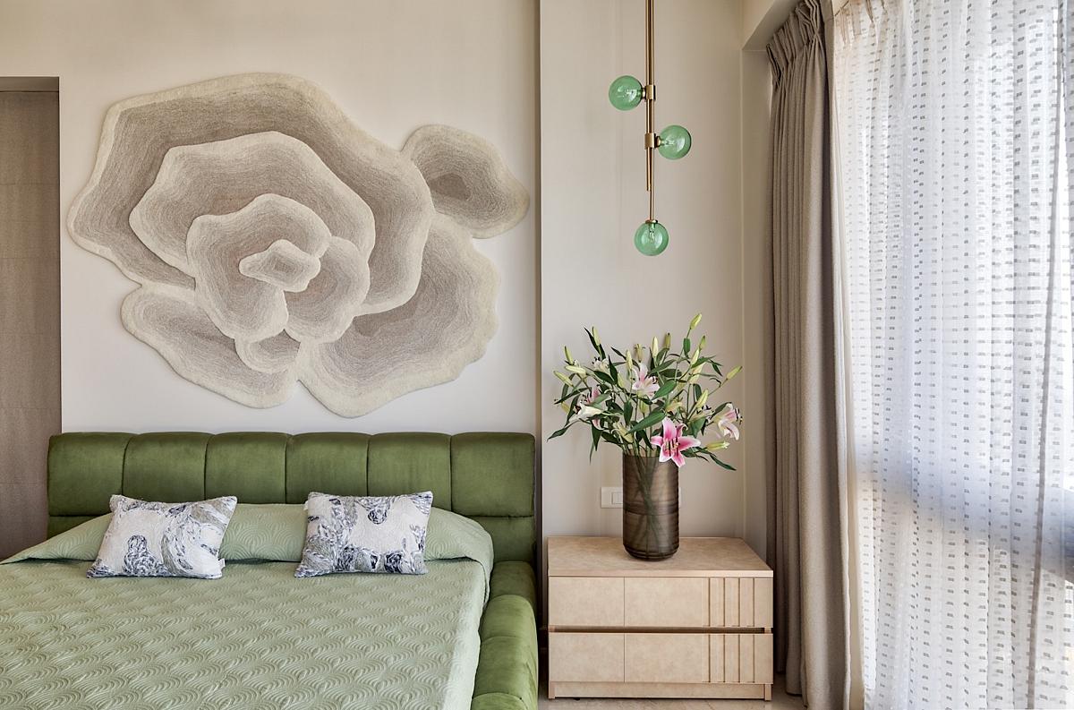 A bedroom with sheer curtains and blackout curtains