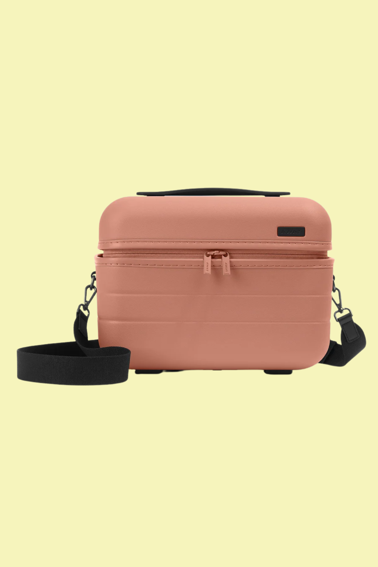 A sandy pink train case