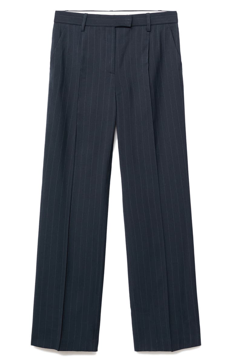 Selection Pinstripe Pleat Front Straight Leg Pants