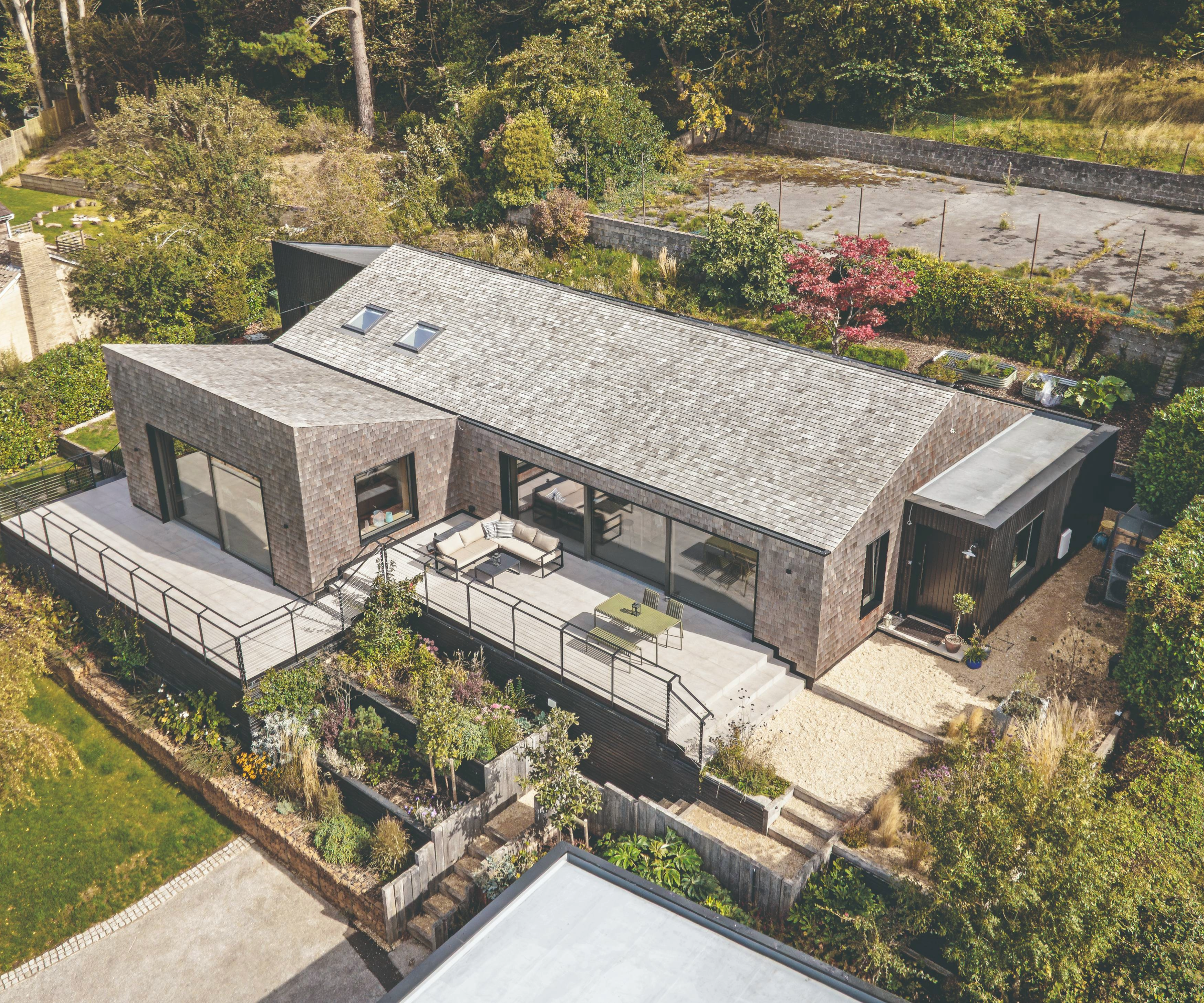 Birds eye view of the property