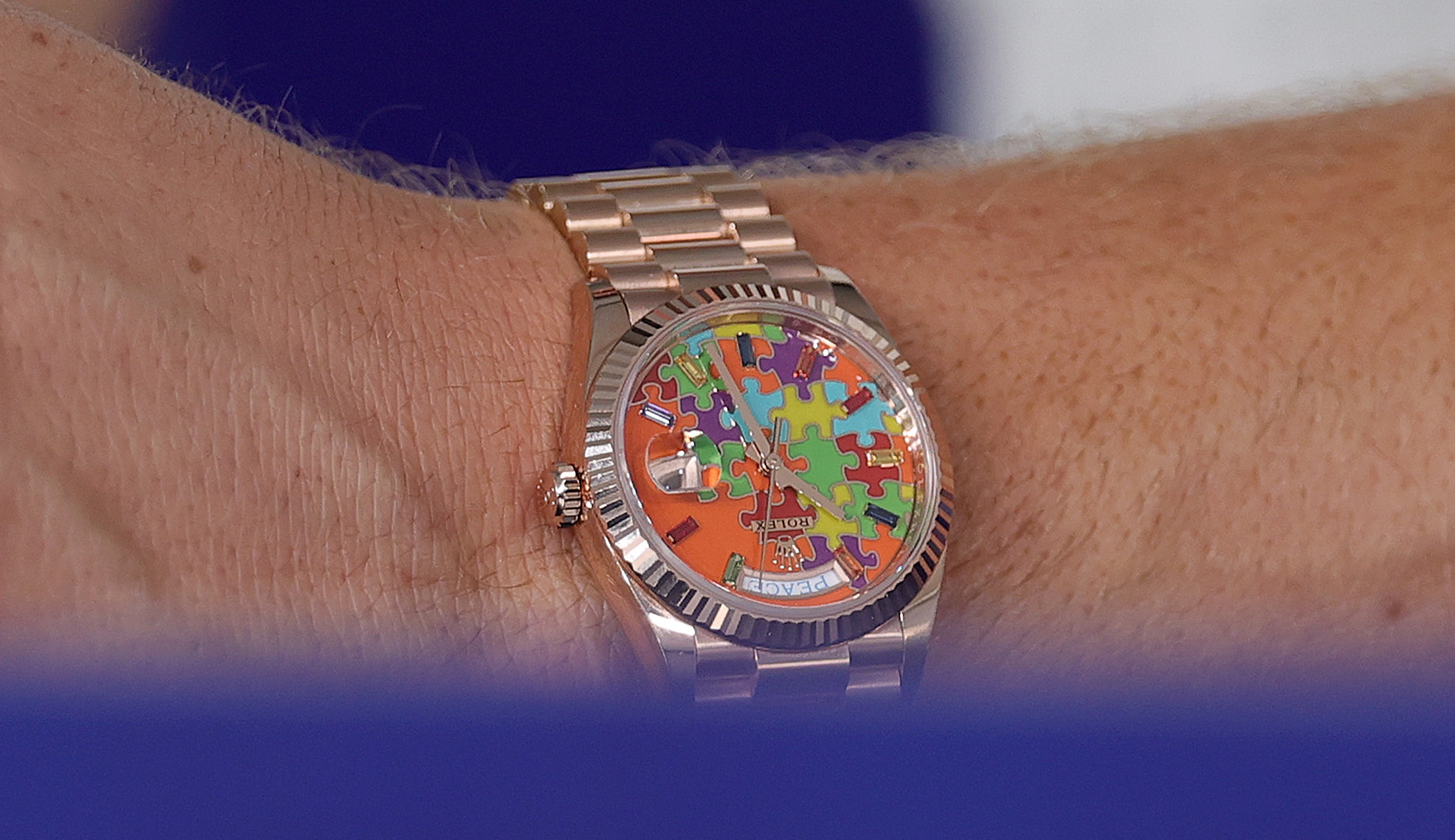 A close up of Justin Thomas' watch